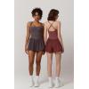 imageQINSEN Womens Square Neck Sleeveless Romper Jumpsuit Casual Summer One Piece Outfit with PocketDark Grey