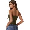 imageQINSEN Womens Tube Tops Strapless Bandeau Tops Double Lined Slim Fit Summer Going Out Tank TopsArmy Green