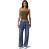 imageQINSEN Womens Tube Tops Strapless Bandeau Tops Double Lined Slim Fit Summer Going Out Tank TopsArmy Green