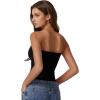 imageQINSEN Womens Tube Tops Strapless Bandeau Tops Double Lined Slim Fit Summer Going Out Tank TopsBlack