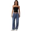 imageQINSEN Womens Tube Tops Strapless Bandeau Tops Double Lined Slim Fit Summer Going Out Tank TopsBlack