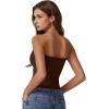 imageQINSEN Womens Tube Tops Strapless Bandeau Tops Double Lined Slim Fit Summer Going Out Tank TopsCoffee Bean