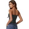 imageQINSEN Womens Tube Tops Strapless Bandeau Tops Double Lined Slim Fit Summer Going Out Tank TopsDark Green