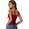 imageQINSEN Womens Tube Tops Strapless Bandeau Tops Double Lined Slim Fit Summer Going Out Tank TopsFairy Red