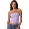 imageQINSEN Womens Tube Tops Strapless Bandeau Tops Double Lined Slim Fit Summer Going Out Tank TopsLavender