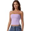 imageQINSEN Womens Tube Tops Strapless Bandeau Tops Double Lined Slim Fit Summer Going Out Tank TopsLavender