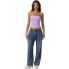imageQINSEN Womens Tube Tops Strapless Bandeau Tops Double Lined Slim Fit Summer Going Out Tank TopsLavender