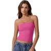 imageQINSEN Womens Tube Tops Strapless Bandeau Tops Double Lined Slim Fit Summer Going Out Tank TopsMagenta