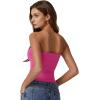 imageQINSEN Womens Tube Tops Strapless Bandeau Tops Double Lined Slim Fit Summer Going Out Tank TopsMagenta