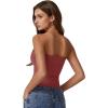 imageQINSEN Womens Tube Tops Strapless Bandeau Tops Double Lined Slim Fit Summer Going Out Tank TopsMerlot