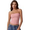 imageQINSEN Womens Tube Tops Strapless Bandeau Tops Double Lined Slim Fit Summer Going Out Tank TopsPink