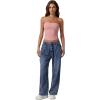 imageQINSEN Womens Tube Tops Strapless Bandeau Tops Double Lined Slim Fit Summer Going Out Tank TopsPink