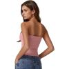imageQINSEN Womens Tube Tops Strapless Bandeau Tops Double Lined Slim Fit Summer Going Out Tank TopsPink