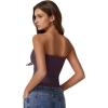 imageQINSEN Womens Tube Tops Strapless Bandeau Tops Double Lined Slim Fit Summer Going Out Tank TopsPrune Purple