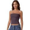 imageQINSEN Womens Tube Tops Strapless Bandeau Tops Double Lined Slim Fit Summer Going Out Tank TopsPrune Purple