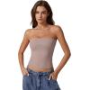 imageQINSEN Womens Tube Tops Strapless Bandeau Tops Double Lined Slim Fit Summer Going Out Tank TopsRose Taupe