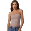 imageQINSEN Womens Tube Tops Strapless Bandeau Tops Double Lined Slim Fit Summer Going Out Tank TopsRose Taupe