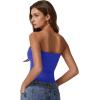 imageQINSEN Womens Tube Tops Strapless Bandeau Tops Double Lined Slim Fit Summer Going Out Tank TopsSapphire Blue