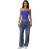 imageQINSEN Womens Tube Tops Strapless Bandeau Tops Double Lined Slim Fit Summer Going Out Tank TopsSapphire Blue