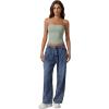 imageQINSEN Womens Tube Tops Strapless Bandeau Tops Double Lined Slim Fit Summer Going Out Tank TopsSmoke Green