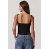 imageQINSEN Womens V Neck Tank Tops Double Lined Adjustable Strap Camisole ShirtBlack