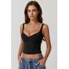 imageQINSEN Womens V Neck Tank Tops Double Lined Adjustable Strap Camisole ShirtBlack