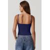 imageQINSEN Womens V Neck Tank Tops Double Lined Adjustable Strap Camisole ShirtEstate Blue