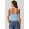 imageQINSEN Womens V Neck Tank Tops Double Lined Adjustable Strap Camisole ShirtLight Blue