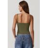 imageQINSEN Womens V Neck Tank Tops Double Lined Adjustable Strap Camisole ShirtOlive Green