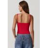 imageQINSEN Womens V Neck Tank Tops Double Lined Adjustable Strap Camisole ShirtRed