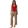 imageQINSEN Womens V Neck Vest Top Sleeveless Button Down Fully Lined Solid Going Out Crop TopsRed