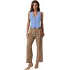 imageQINSEN Womens V Neck Vest Top Sleeveless Button Down Fully Lined Solid Going Out Crop TopsSky Blue