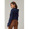 imageQINSEN Hoodies for Women Full Zip Up Cropped Jacket Long Sleeves with Cargo Pockets Sweatshirts TopsEstate Blue