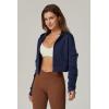 imageQINSEN Hoodies for Women Full Zip Up Cropped Jacket Long Sleeves with Cargo Pockets Sweatshirts TopsEstate Blue