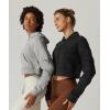 imageQINSEN Hoodies for Women Full Zip Up Cropped Jacket Long Sleeves with Cargo Pockets Sweatshirts TopsGrey