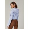 imageQINSEN Hoodies for Women Full Zip Up Cropped Jacket Long Sleeves with Cargo Pockets Sweatshirts TopsSky Blue