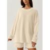 imageQINSEN Lounge Set for Women Long Sleeve Pullover Sweater with Shorts Two Pieces Loungewear