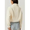 imageQINSEN Women Half Zip Fleece Sweatshirt Mock Neck Long Sleeve Winter Cozy Sherpa Pullover Sweater TopsApricot