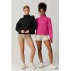 imageQINSEN Women Half Zip Fleece Sweatshirt Mock Neck Long Sleeve Winter Cozy Sherpa Pullover Sweater TopsBlack