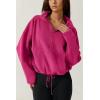 imageQINSEN Women Half Zip Fleece Sweatshirt Mock Neck Long Sleeve Winter Cozy Sherpa Pullover Sweater TopsCabaret
