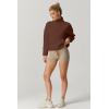 imageQINSEN Women Half Zip Fleece Sweatshirt Mock Neck Long Sleeve Winter Cozy Sherpa Pullover Sweater TopsChocolate