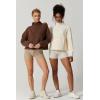 imageQINSEN Women Half Zip Fleece Sweatshirt Mock Neck Long Sleeve Winter Cozy Sherpa Pullover Sweater TopsChocolate
