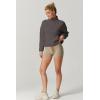 imageQINSEN Women Half Zip Fleece Sweatshirt Mock Neck Long Sleeve Winter Cozy Sherpa Pullover Sweater TopsDark Grey