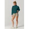 imageQINSEN Women Half Zip Fleece Sweatshirt Mock Neck Long Sleeve Winter Cozy Sherpa Pullover Sweater TopsForest Green