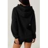 imageQINSEN Womens Fleece Hoodies Casual Long Sleeve Pullover SweatershirtsBlack