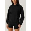 imageQINSEN Womens Fleece Hoodies Casual Long Sleeve Pullover SweatershirtsBlack