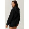 imageQINSEN Womens Fleece Hoodies Casual Long Sleeve Pullover SweatershirtsBlack