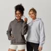 imageQINSEN Womens Fleece Hoodies Casual Long Sleeve Pullover SweatershirtsDark Grey