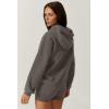 imageQINSEN Womens Fleece Hoodies Casual Long Sleeve Pullover SweatershirtsDark Grey