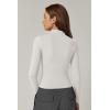 imageQINSEN Womens Full Zip Athletic Jacket Long Sleeve Double Lined Cropped Active Yoga TopsBeige White